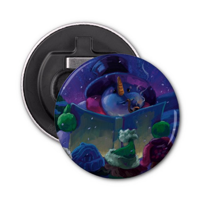 Décapsuleur Peinture de lecture en hiver (Devant)