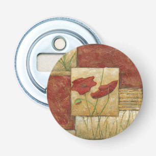 Décapsuleur Peinture florale avec traits de pinceau visibles