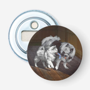 Décapsuleur Peinture Keeshond Playtime - Jolie art original ch