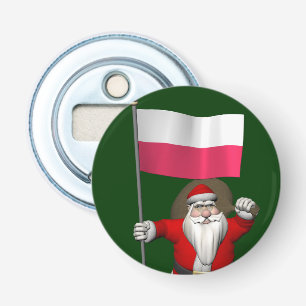 Décapsuleur Père Noël Avec Drapeau De Pologne