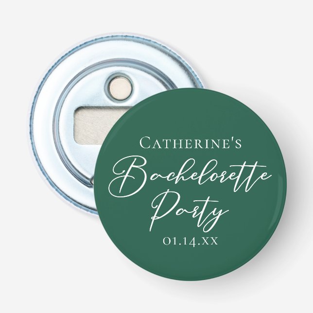 Décapsuleur Personalized Emerald Green Bachelorette Party (Devant)