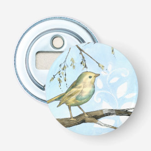 Décapsuleur Petit oiseau jaune perché sur une branche Recherch