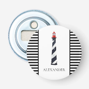 Décapsuleur Phare noir et blanc de la côte marine