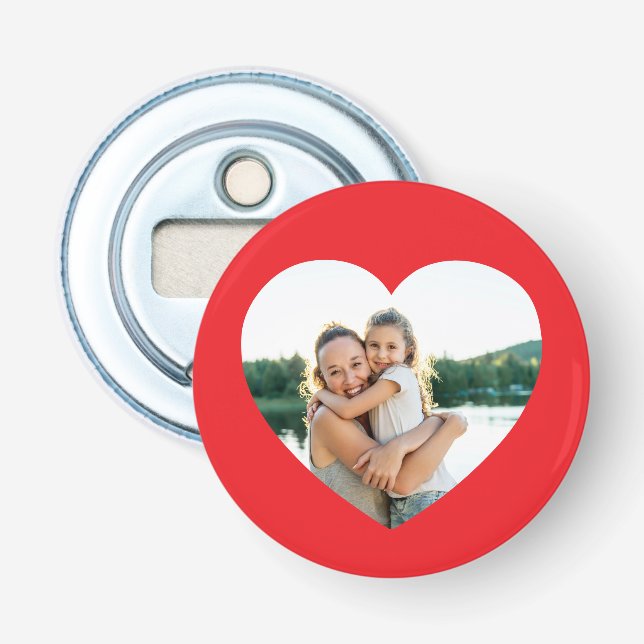 Décapsuleur Photo du coeur rouge (Devant)