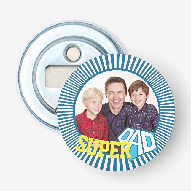Décapsuleur Photo personnalisée Super Papa Comique (Devant)