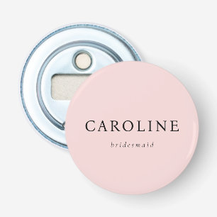 Décapsuleur Pink Minimal Bridesmaid Nom personnalisé