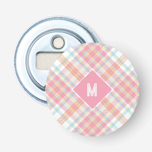 Décapsuleur Plaid Monogramme personnalisé / Motif Tartan (Devant)