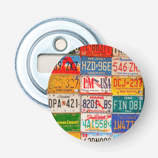 Décapsuleur Plaques de licence américaines Art America (Devant)