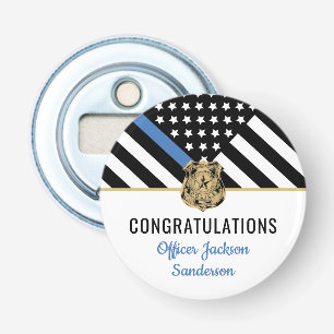 Décapsuleur Police Ligne bleue Drapeau Félicitations Retraite