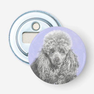 Décapsuleur Poodé Jouet miniature Argent gris bleu Chien Art
