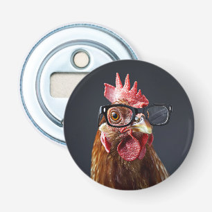 Décapsuleur Poulet Drôle Portant des Lunettes