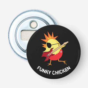 Décapsuleur Poulet funky drôle jouant de la guitare