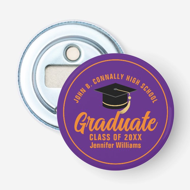 Décapsuleur Purple Orange Graduate Custom 2024 Graduation (Devant)