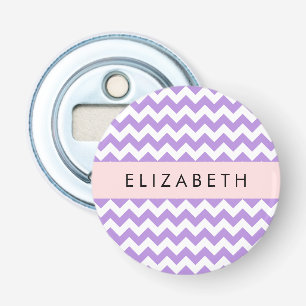 Décapsuleur Purple Zigzag, Purple Chevron, Votre Nom