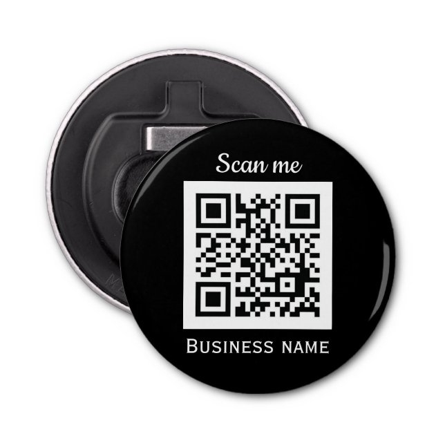 Décapsuleur QR Code Business Logo Professionnel Noir Moderne (Devant)