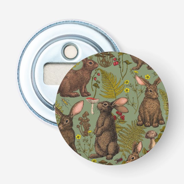 Décapsuleur Rabbits et flore boisée Bottle Opener (Devant)