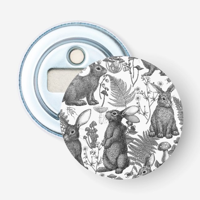 Décapsuleur Rabbits et flore boisée Bottle Opener (Devant)