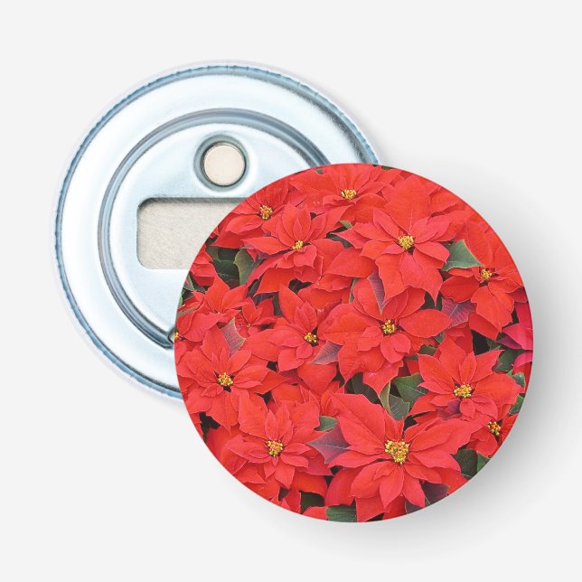 Décapsuleur Red Poinsettias I Christmas Holiday Floral Photo (Devant)