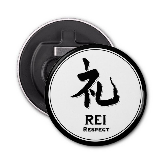 Décapsuleur REI respect bushido vertu samurai kanji tatouage (Devant)