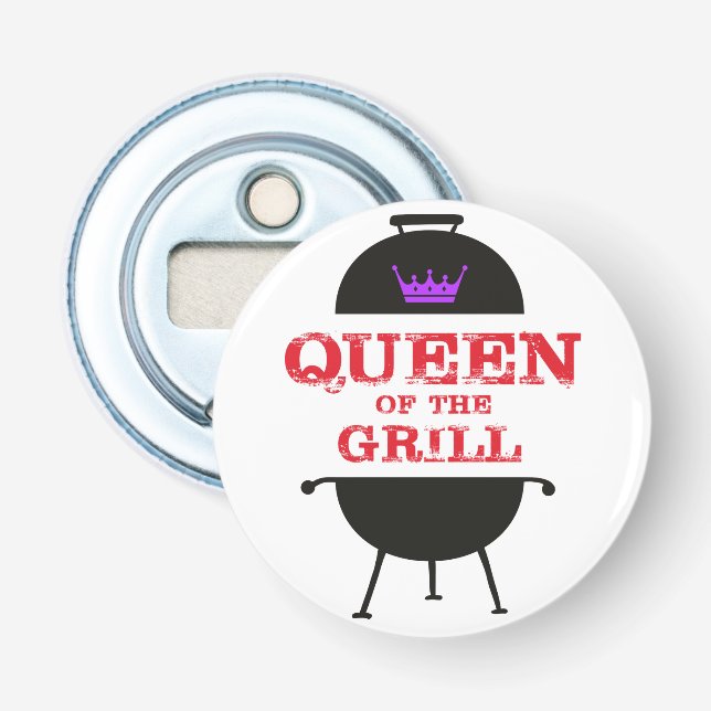 Décapsuleur Reine Du Grill, Rouge Couronne Violet (Devant)