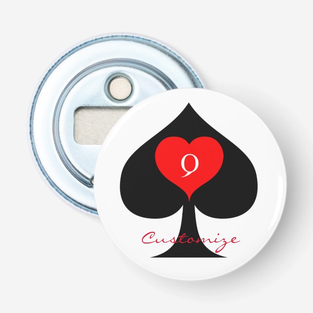 Décapsuleur Reine noire des pique Coeur rouge Thunder_Cove (Devant)