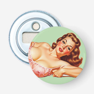 Décapsuleur Retro Old School Pin-up girl Art