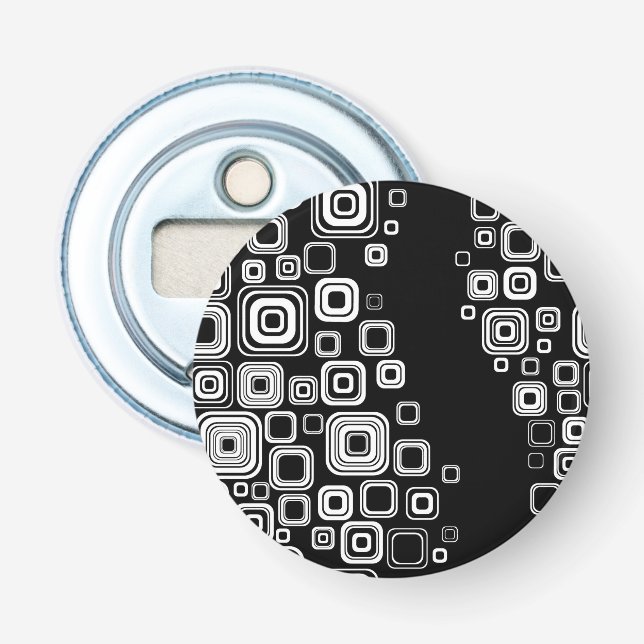 Décapsuleur Rétros carrés noirs et blancs (Devant)