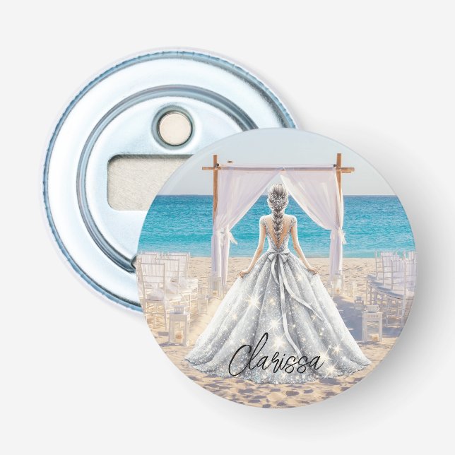 Décapsuleur Robe de mariée Jour de Mariage Mariage sur la Plag (Devant)