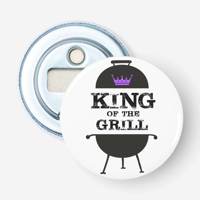 Décapsuleur Roi Du Grill, Couronne Violette Noire (Devant)