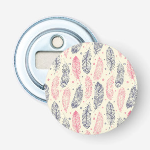 Décapsuleur Rose et motif ethnique pourpre de plume