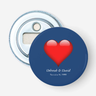 Décapsuleur Rouge Coeur bleu Moderne minimaliste Mariage