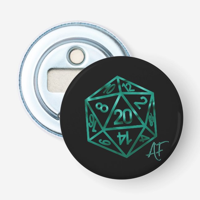 Décapsuleur RPG Crit AF | Émeraude Imaginaire Table Gamer Dice (Devant)