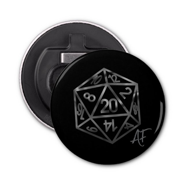 Décapsuleur RPG Crit AF | Silver Fantasy Tabletop Gamer Dice (Devant)