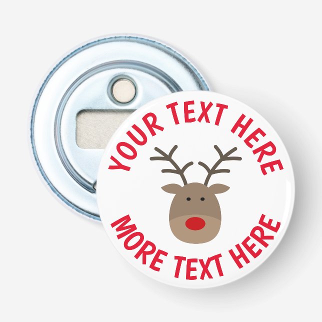 Décapsuleur Rudolph le renne rouge drôle Noël (Devant)