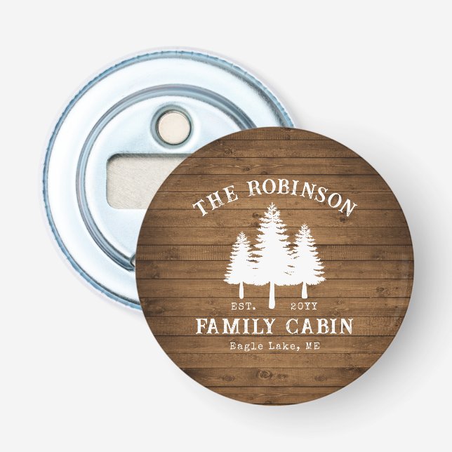 Décapsuleur Rustic Country Famille Cabines Arbres Bois Planche (Devant)