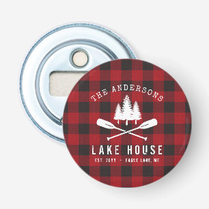 Décapsuleur Rustique Country Lake House Tree Red Buffalo Plaid