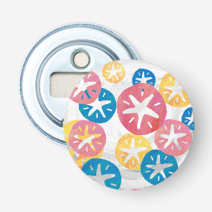 Décapsuleur Sable Dollar Jaune Rouge Bleu Motif