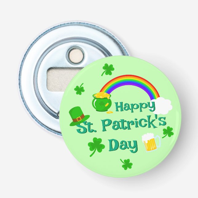 Décapsuleur Saint Patrick's Day Shamrock Pot of Gold Celtic Kn (Devant)