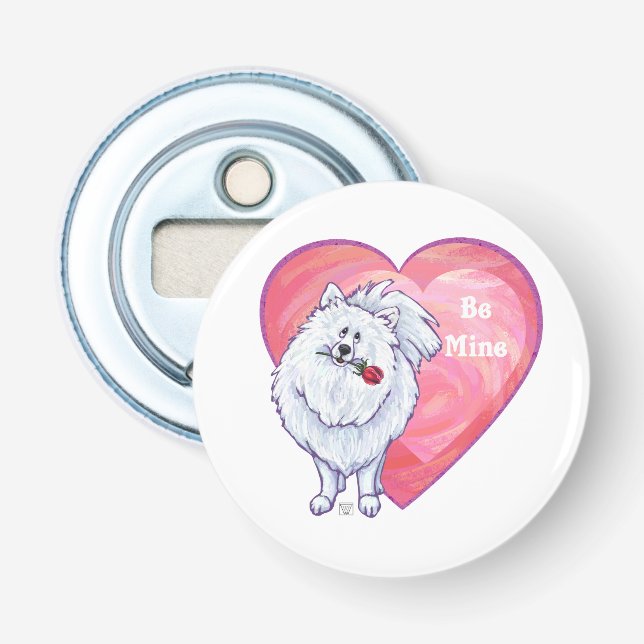 Décapsuleur Saint Valentin Poméranie Blanche (Devant)