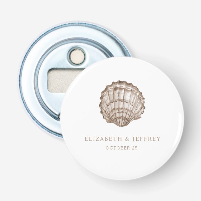 Décapsuleur Sandy Seashells Marine Ocean Beach Mariage (Devant)