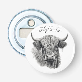 Décapsuleur Scottish Highland Cow Sketch personnalisable