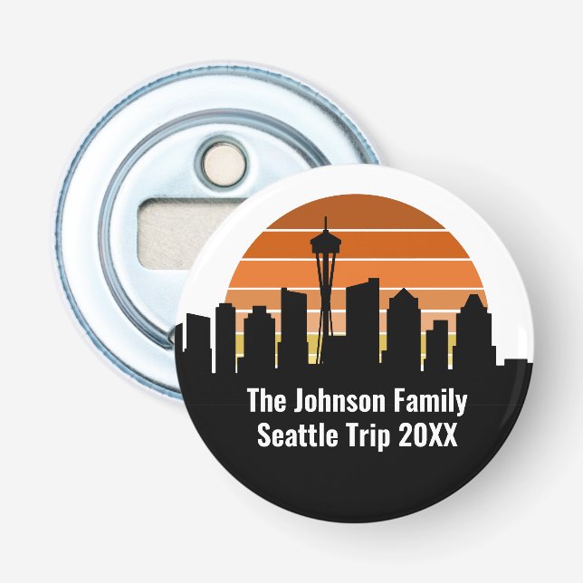 Décapsuleur Seattle Skyline Sunset Trip Keepsaké personnalisé (Devant)