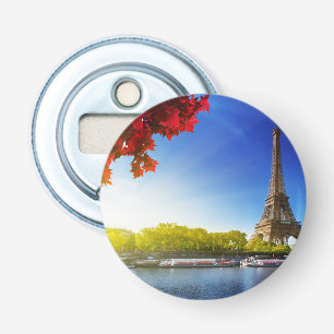 Décapsuleur Seine À Paris Avec Tour Eiffel En Automne