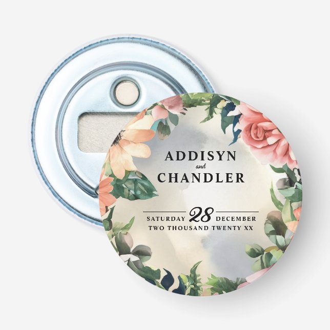 Décapsuleur Serene Garden Wreath : Pastel Floral Elegance (Devant)