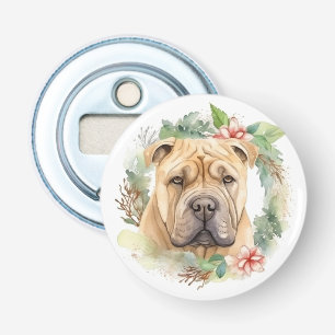 Décapsuleur Shar Pei Christmas Wreath Festive Pup