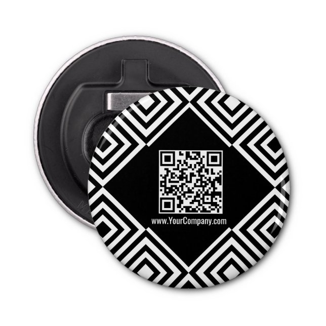 Décapsuleur Site Web de la société promotionnelle QR-code noir (Devant)