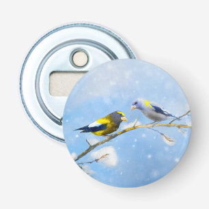 Décapsuleur Soirée Grosbeak Peinture - Cute Original Chien Art