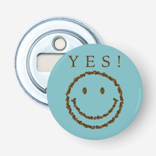 Décapsuleur Souriez avec des haricots au café (Devant)