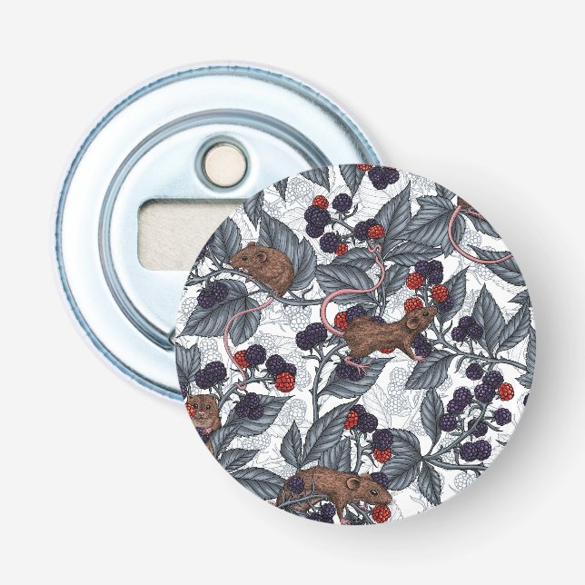 Décapsuleur Souris et mûres sur blanc (Devant)