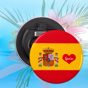 Décapsuleur Spanish flag with red heart - fashion/sports fans